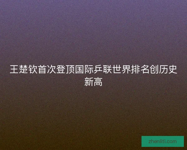 王楚钦首次登顶国际乒联世界排名创历史新高