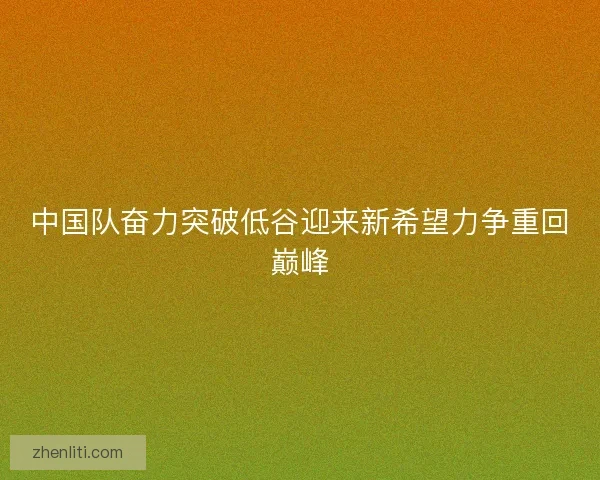 中国队奋力突破低谷迎来新希望力争重回巅峰